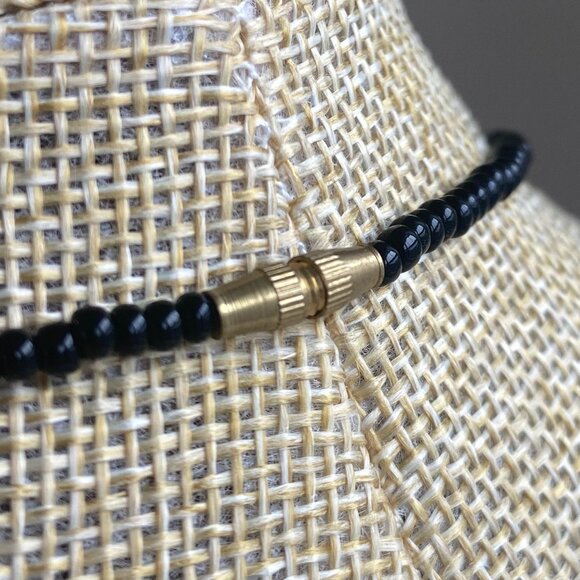 Dangle Necklace Black, White & Orange Beads - Picture 5 of 5